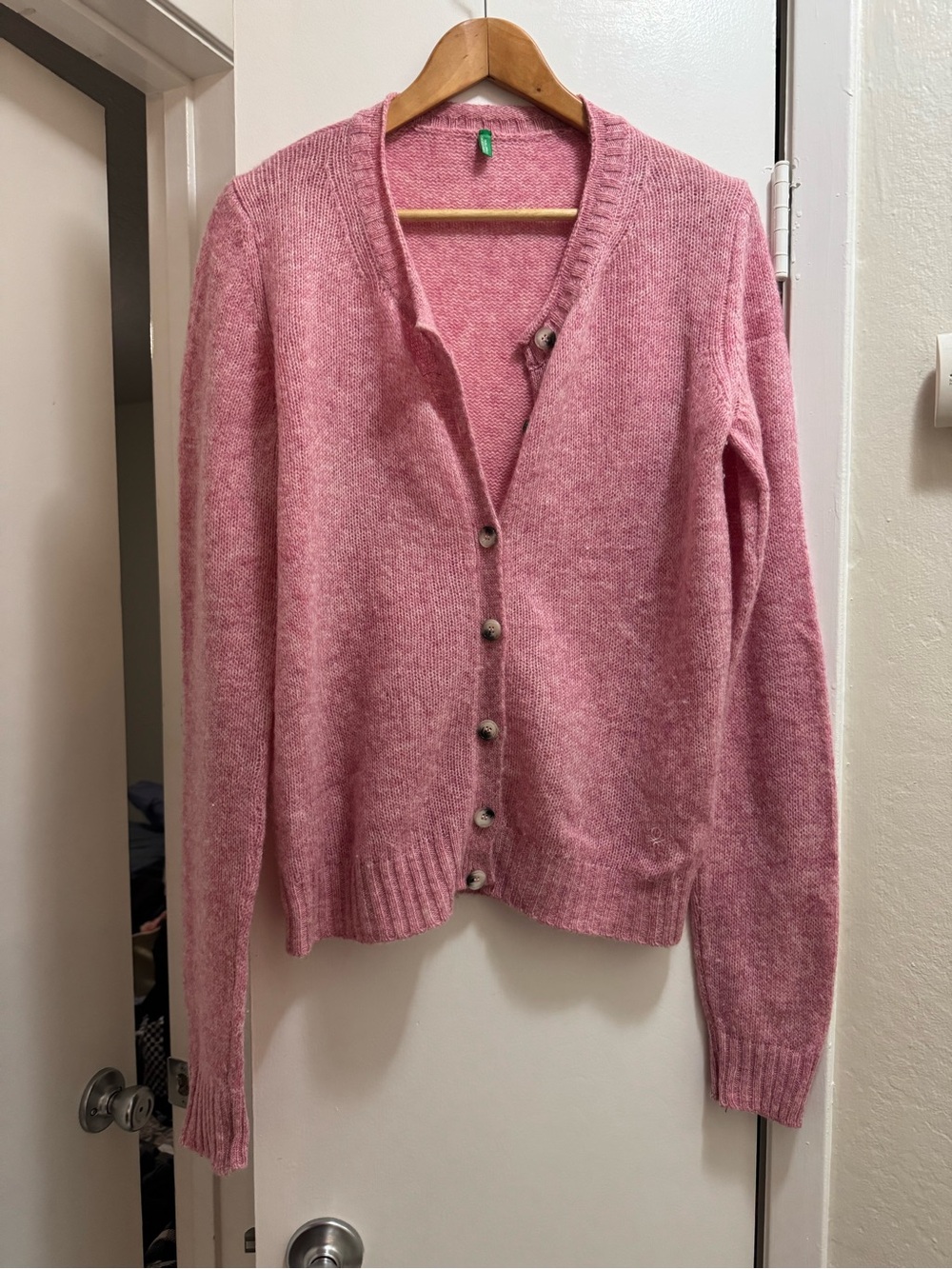 United Color of Benetton Pink l Button Cardigan Sweater - Women's